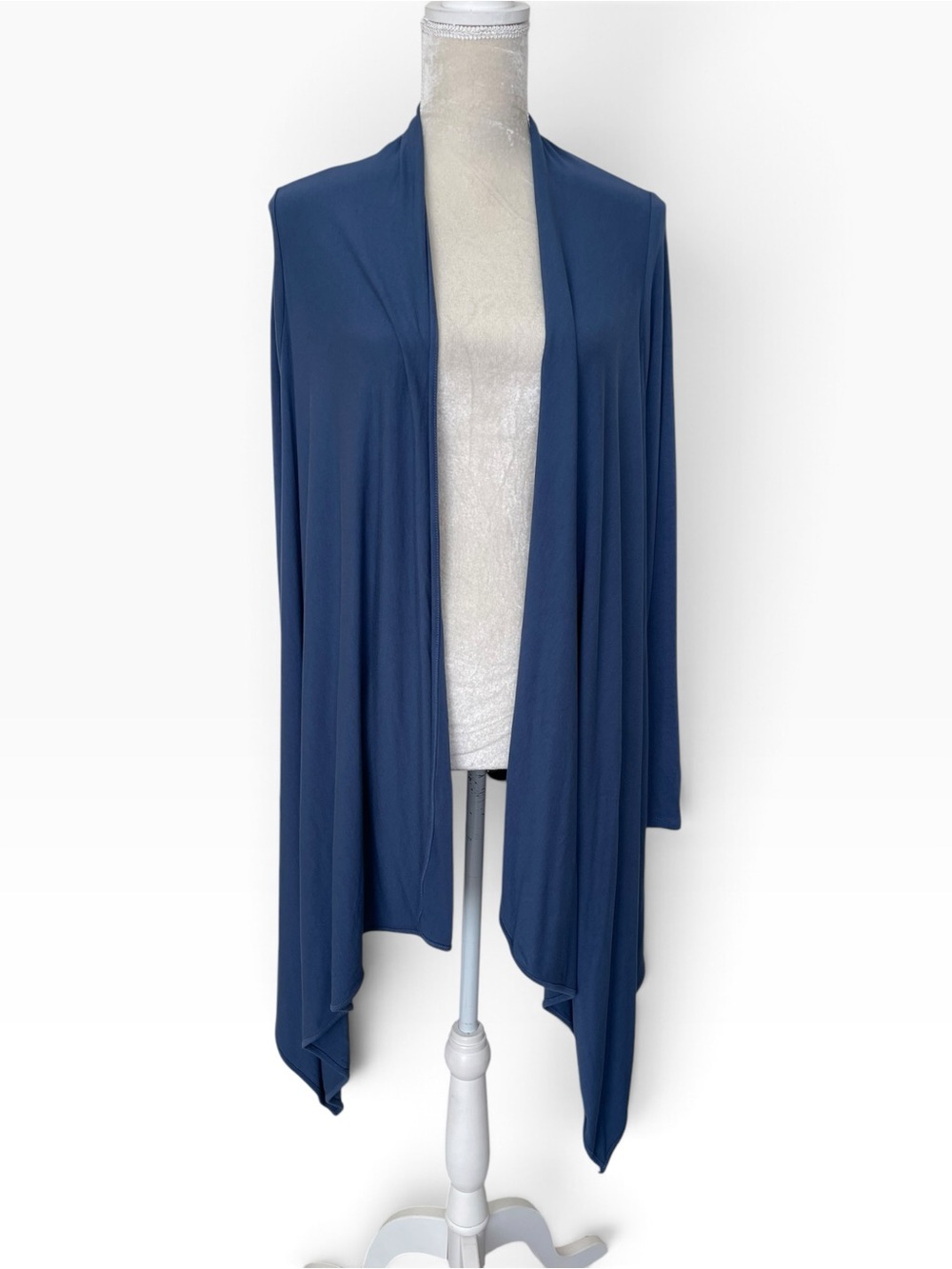 J.Jill Wearever Collection Draped Open-Front Women's Cardigan Size M Blue